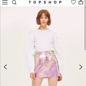 Topshop iridescent mini skirt